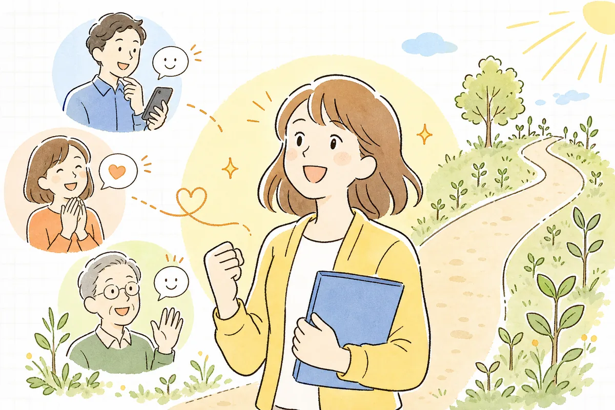 レビュー返信の負担から解放され、お客さまとのつながりを前向きに育てていける手応えを感じて明るい表情の担当者