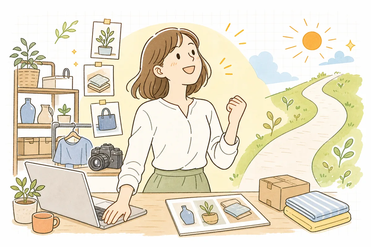 出どころの確かな素材だけで作られた売り場を前に、安心して晴れやかに前を向くEC担当者