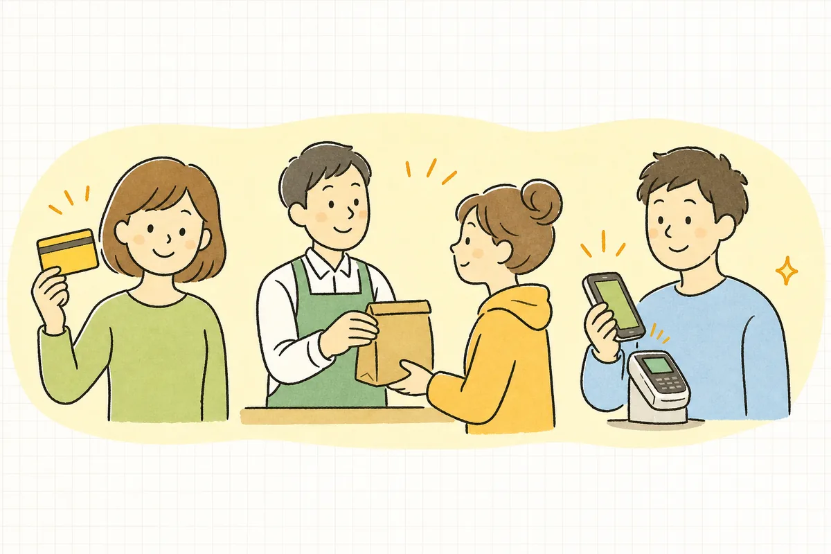ECで押さえたい決済の3系統（クレジットカード・コンビニ後払い・スマホ決済）と、それぞれの利用者イメージを並べた図