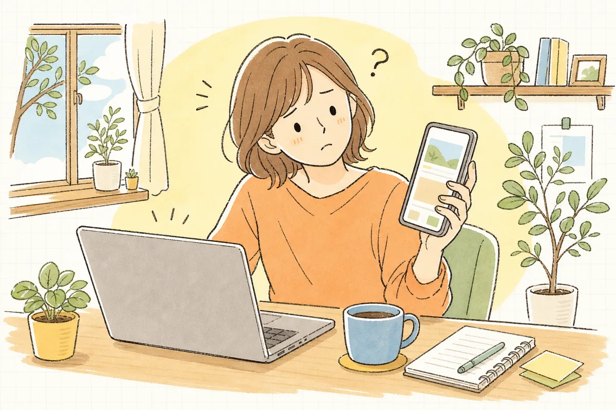 広告の管理画面とスマホのページを見比べ「クリックはされてるのに、なぜ買われないんだろう」と考えるEC担当者
