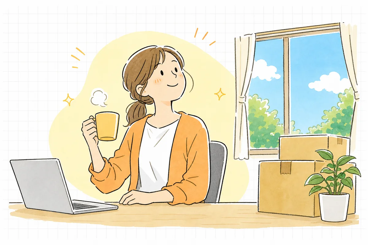 広告設定の見直しを終えて、無駄が減り成果が上向いた手応えに晴れやかな表情を見せるEC担当者