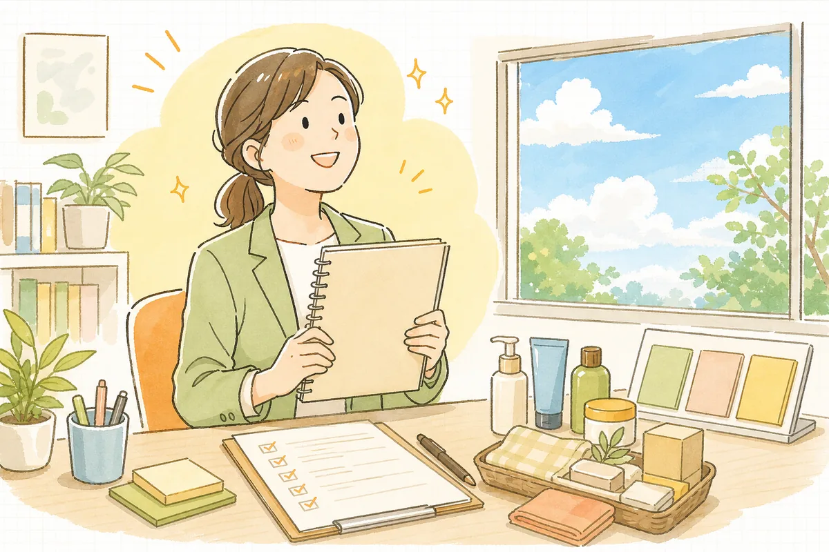 誠実な対応を終え、改善した手順書を手に前を向くECショップの担当者