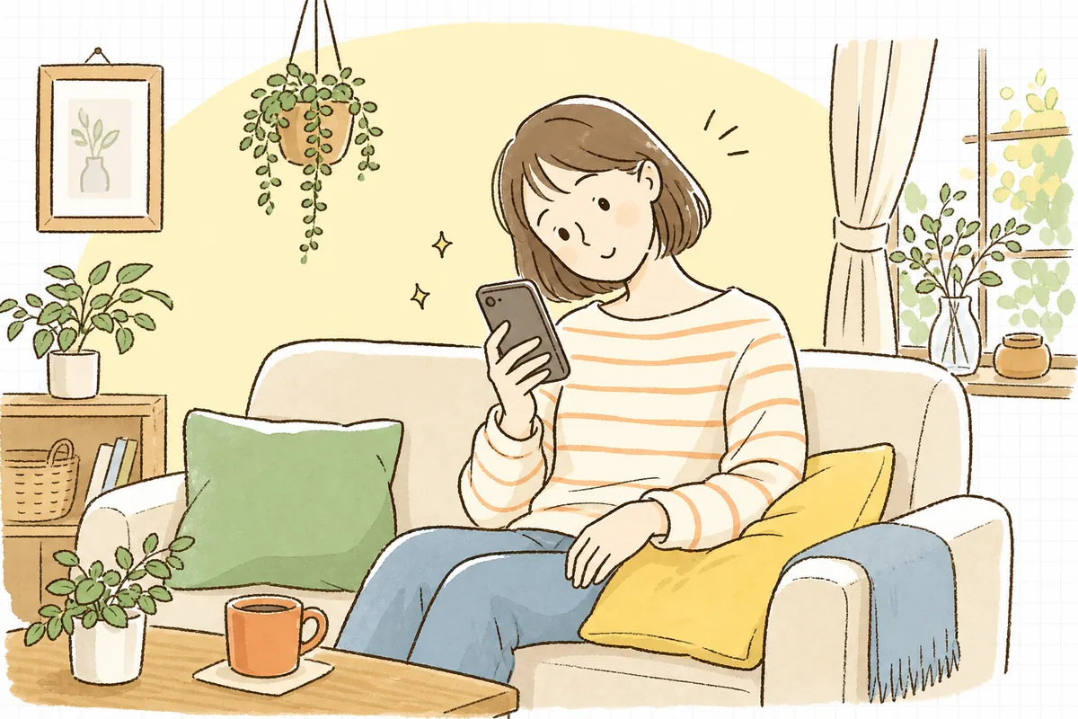 商品ページを見ながら「これで合っているかな」と最後の一点を確かめようとしている人