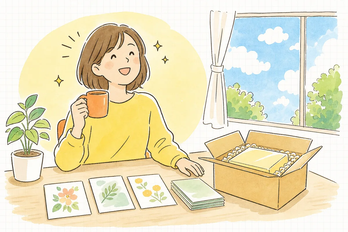 続けてくれるお客さんが増え、手応えを感じて明るい表情でひと息つくEC担当者
